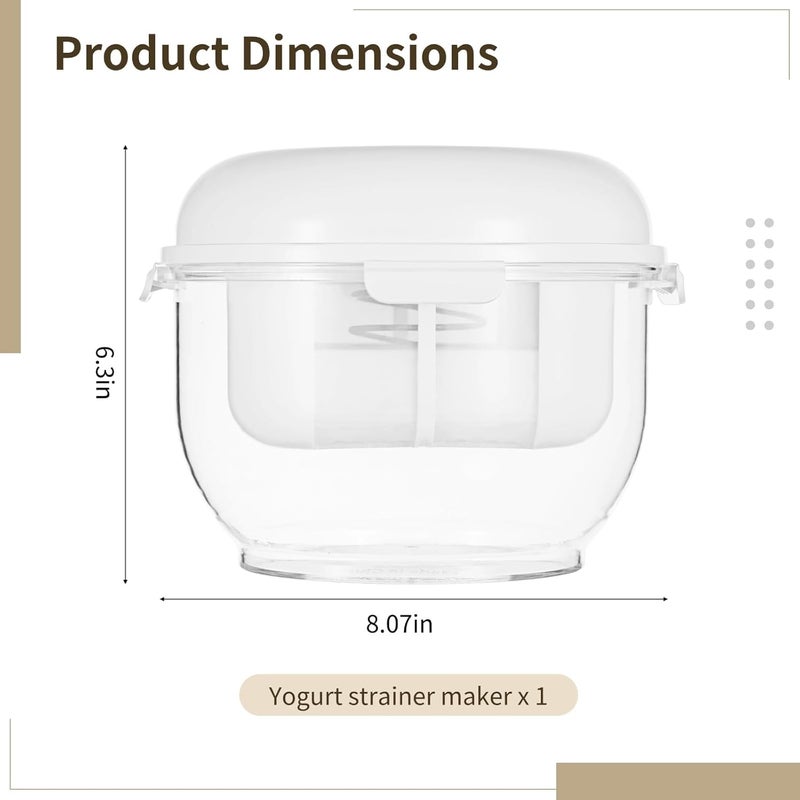 DORMIYA Greek Yogurt Strainer Make Delicious Homemade Yogurt, Yogurt Maker with Removable Layer and Stainless Steel Stand, Ideal for Greek Yogurt, Cheese, Soy - Image 4